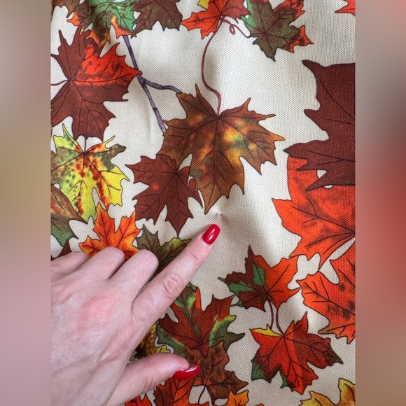 70s Vintage Fall Leaf Novelty Print Dress Sz M - Picture 10 of 12